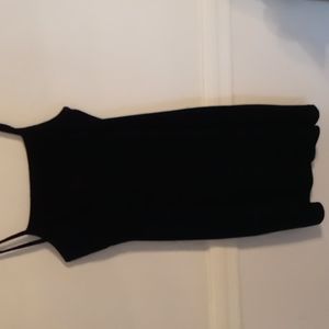 Younique Clothing Juniors Med Black Velour w Pink Underlay Spaghetti Strap Dress